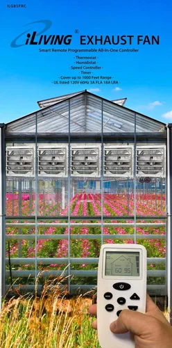 Miniatura 3 de iLiving Ventilador de escape de obturador de 10 pulgadas con termostato inalámbrico inteligente controlado a distancia y humedad, ventilador
