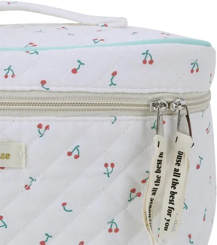 Miniatura 6 de Juoxeepy Bolsa de maquillaje de algodón, bolsa de cosméticos de viaje, bolsa de cosméticos acolchada, bolsa de aseo floral estética coqueta A01-3pcs
