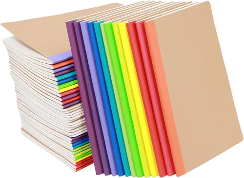 Miniatura 9 de Paquete de 24 cuadernos de papel kraft A5, diarios rayados, diarios de escritura a granel, cuadernos temáticos con papel grueso, 60 páginas, 30
