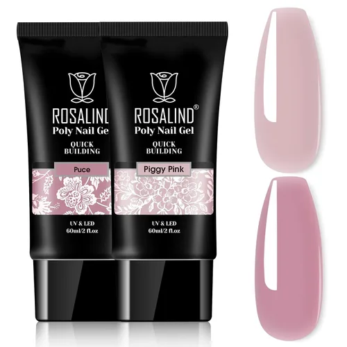 Miniatura 20 de Rosalind Gel de extensión de poliéster acrílico transparente, paquete de 2 unidades de gel de uñas de 2.1 onzas líquidas, constructor de uñas
