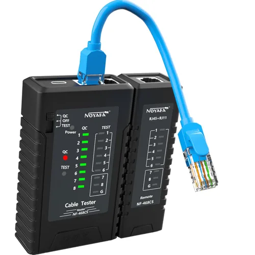 YILTION NF-468CS Probador de Cable de Red, Probador de Teléfono y Continuidad, Mapeador de Cable Ethernet para RJ45/RJ11/RJ12/CAT5/CAT6/POE, Negro