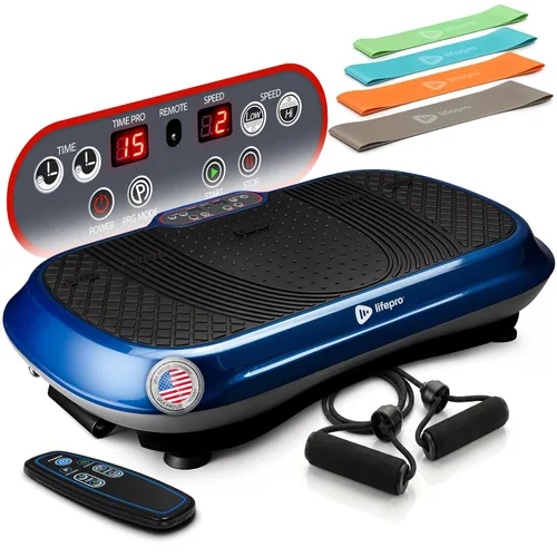 LifePro Waver - Máquina de ejercicios con placa vibratoria – Vibración de alta intensidad para la activación muscular, plataforma vibratoria de Azul