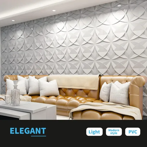 Miniatura 3 de Art3d Paneles de pared decorativos de PVC texturizado 3D para decoración de pared interior en sala de estar, dormitorio en blanco, paquete de 33