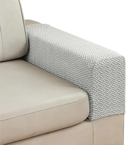 Miniatura 12 de Juego de 2 Fundas para Brazos de Sofá Sillón de Poliéster Elástico Fundas para Reposabrazos de Sofá Sillón Reclinable Fundas Protectoras con Marrón