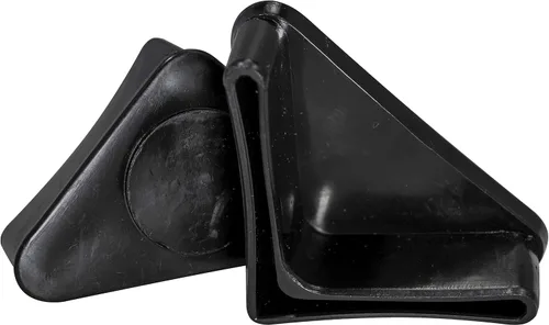 Prescott Plastics Inserto de enchufe de hierro en ángulo de 1.25 pulgadas (paquete de 20), tapa de extremo negra en forma de L para tubos de metal,