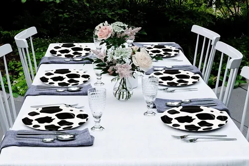 Miniatura 6 de 40 unidades de suministros de fiesta con estampado de vaca, platos de papel de vaca de 7 pulgadas, platos de fiesta para animales de granja