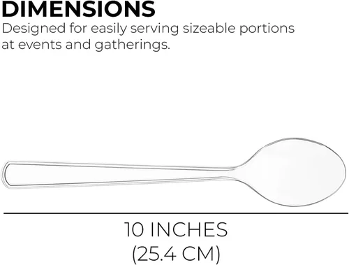 Miniatura 3 de Juego de 8 – 10 cucharas de plástico transparente para servir para eventos, reutilizables o desechables