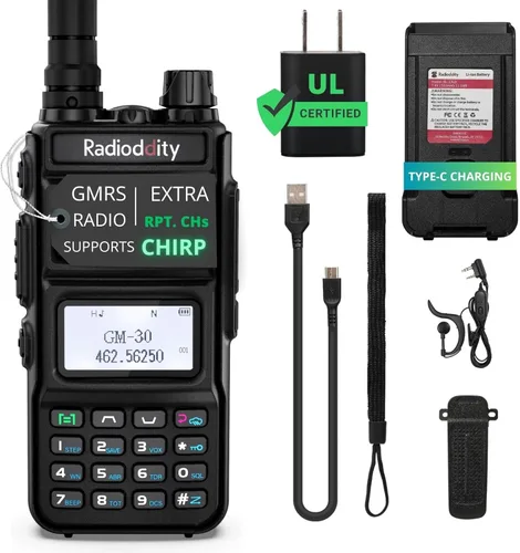Radioddity GM-30 GMRS Radio portátil de 5 W de largo alcance radio bidireccional para adultos, compatible con repetidor GMRS, con escaneo y