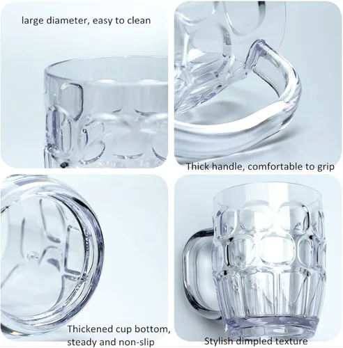 Miniatura 6 de Mini tazas de plástico para cerveza, 8 onzas, transparente con hoyuelos, adecuadas para niños/niños, aptas para lavavajillas, sin BPA (10 unidades)
