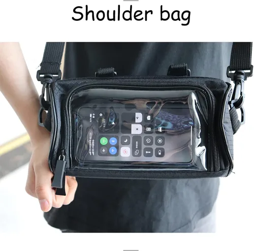 Miniatura 8 de Bolsa para Manillar de Bicicleta, Bolsa de Almacenamiento Frontal Impermeable, Accesorios de Soporte de Teléfono para Bicicleta, Funda Transparente