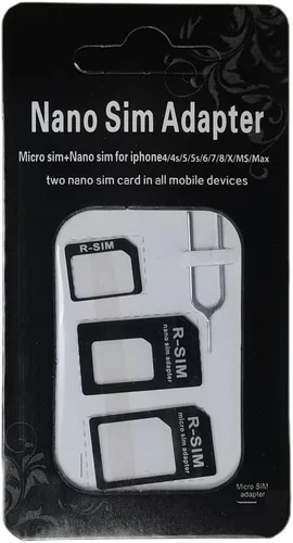Miniatura 2 de Adaptadores de tarjeta SIM, kit de convertidor SIM 4 en 1 nano/micro/estándar con pin de expulsión de bandeja para iPhone, teléfonos inteligentes