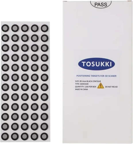 Objetivos de posicionamiento de 0.236 pulgadas con contorno negro para escáner 3D, marcadores de escaneo 3D, puntos/calcomanías, marcadores de punto