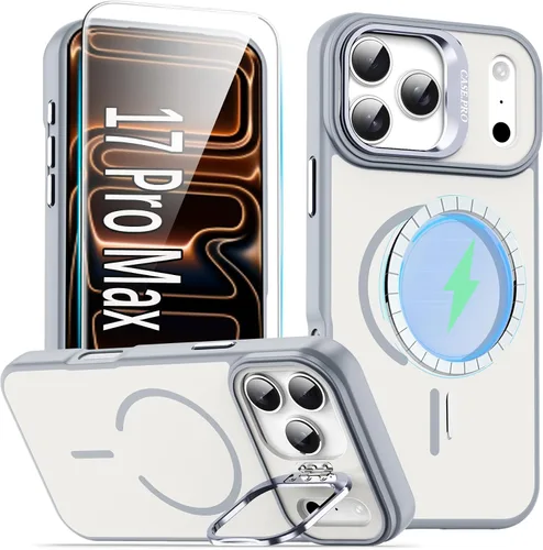 Miniatura 13 de Funda para i Phone 17 Pro Max, con función atril y protector de pantalla HD, compatible con accesorios MagSafe, funda magnética para iPhone 17 Pro