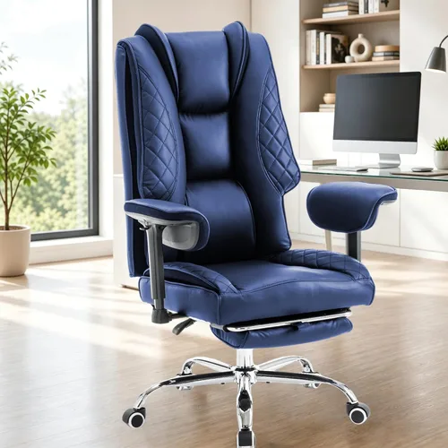 Miniatura 8 de Big and Tall Office Chair and High Back with Heavy Duty Wide Executive Office Chair with Foot Rest, Adjustable Armrests (Beige)