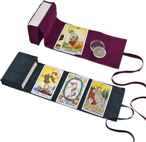 Miniatura 9 de Knana 3 piezas Soporte para cartas de Tarot, Bolso de Terciopelo para Tarot, Accesorios de Tarot - Blanco y Gris Estilo 1