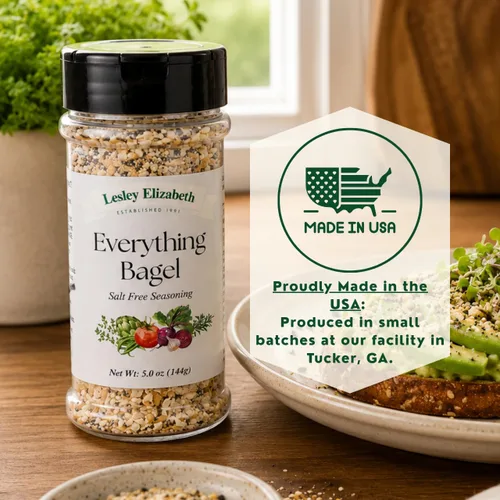 Miniatura 6 de Lesley Elizabeth Everything Bagel - Condimento sin sal – Mezcla de especias multiusos sin sal para pollo, verduras, huevos y tostadas de aguacate