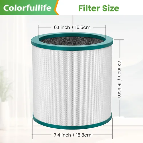 Miniatura 6 de Colorfullife Filtro de repuesto para purificador de aire, compatible con los purificadores de torre Dyson Pure Cool Link TP01, TP02, TP03 y BP01