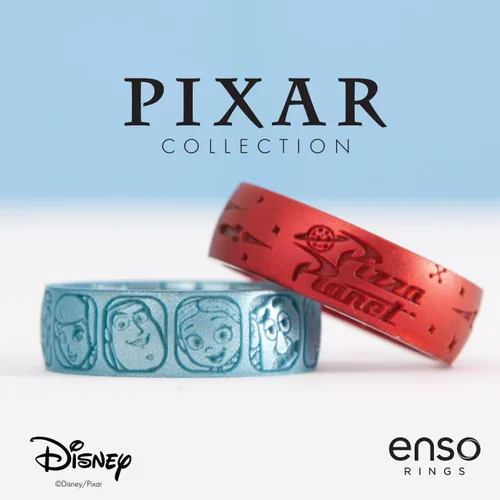 Miniatura 3 de Enso Rings Disney Pixar Collection - Anillos de silicona grabados clásicos, diseño cómodo y flexible, 0.260in de ancho y 0.069in de grosor