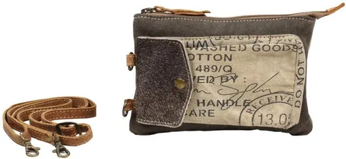 Miniatura 3 de Myra Bag Bolsa de muñeca de lona reciclada de bolsillo de sello S-1223, Marrón