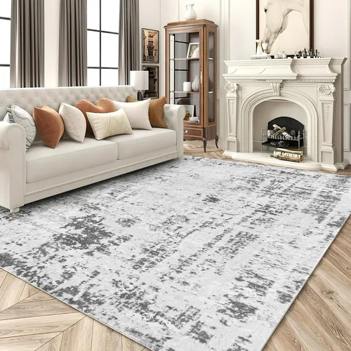 Miniatura 10 de RYB HOME Alfombra lavable para sala de estar, alfombra grande de 8 x 10 pies que no se desprende para dormitorio, alfombra de lana sintética ultra