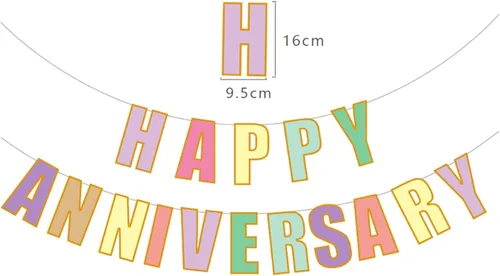 Miniatura 2 de Cartel de feliz aniversario, fiesta de aniversario de boda, suministros de fiesta de papel divertido