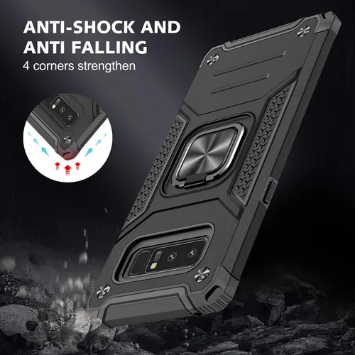 Miniatura 7 de YmhxcY Funda para Galaxy Note 8, funda para Galaxy Note 8 con protector de pantalla curvado 3D, fundas de grado armadura con soporte giratorio