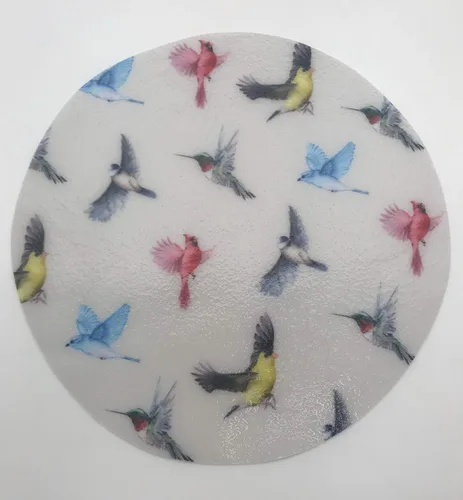 Andreas - Abretarros de silicona, Multi Birds Tan – Agarre de tapa antideslizante de 6.25 pulgadas y pelador de ajos, apto para lavavajillas,