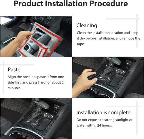 Miniatura 3 de CheroCar Para Dodge Charger Central Control Panel de cambio de marchas Ajuste para Dodge Charger 2015-2025 (fibra de carbono negra)