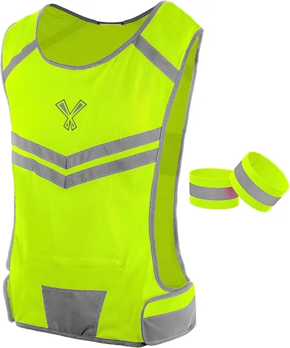 Miniatura 8 de Reflective Running Vest with Pocket & 2 Bands, High-Visibility