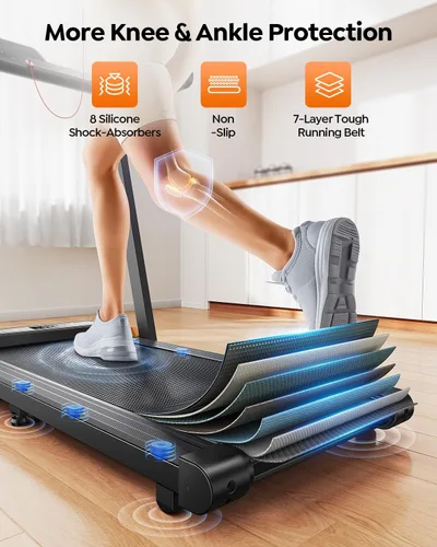 Miniatura 5 de Acezoe Foldable Treadmill with 10% Incline and Handle Bar, 4 in 1 Foldabla Treadmills for Home, Under Desk Treadmill with 300LBS Capacity, Walking
