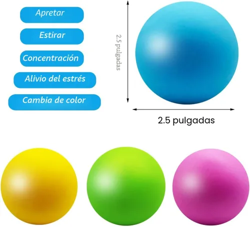 Miniatura 4 de Juguetes de bolas antiestrés que cambian de color, juguetes sensoriales para apretar, bolas blandas para adolescentes, niños y adultos, bolas