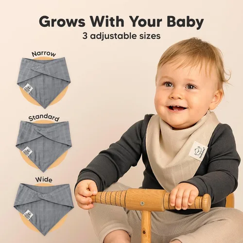Miniatura 4 de KeaBabies Paquete de 8 baberos de muselina para niños y niñas, baberos de muselina bandana para bebés, niñas y niños, babeo recién nacido, dentición