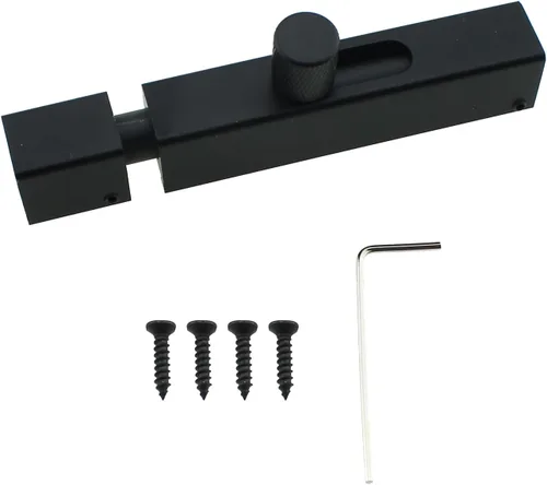 RLECS Cerradura de puerta de dormitorio de 2.953 in/3 pulgadas, cerradura de refuerzo de puerta, cerradura deslizante de puerta interna de aluminio,