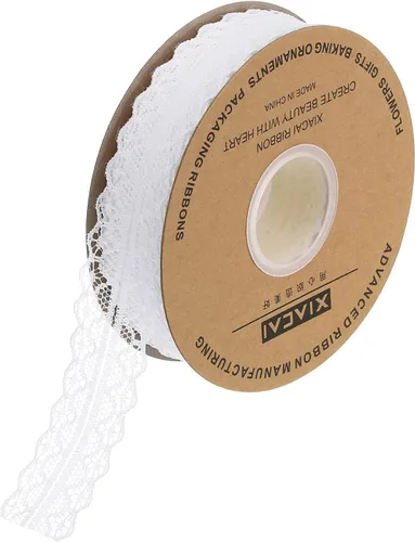 Miniatura 33 de MECCANIXITY 1.2 Inch Wide 15 Yard Lace Ribbon Floral Pattern Beige Lace Trim Ribbon for Gift Wrapping Bouquets, Wedding Decor Sewing Making, and DIY