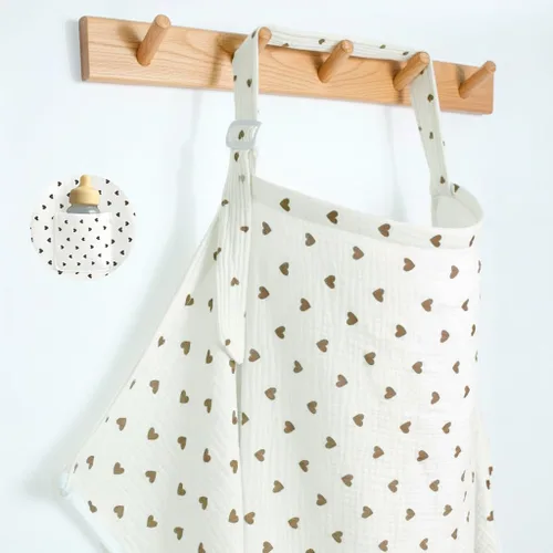 Miniatura 9 de Fundas de lactancia de muselina para lactancia materna, cuello de arco, fundas para lactancia materna para mujeres, delantal de lactancia