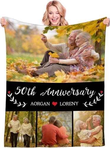 Miniatura 8 de Manta personalizada con texto fotográfico, manta de Navidad personalizada, manta de franela personalizada para bebés, familiares, parejas y amigos