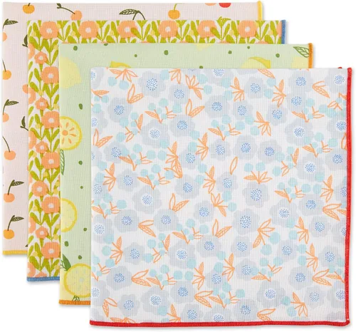 Miniatura 11 de DII Colección decorativa de mesa con borlas, lavable a máquina, juego de manteles individuales, 13x19, blanco y arcoíris, 4 piezas