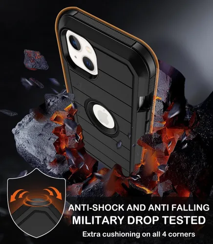 Miniatura 4 de KECAI Funda para iPhone 13 Mini con Protector de Pantalla Integrado, Funda con Clip para Cinturón, Resistente de Servicio Pesado a Prueba de Golpes