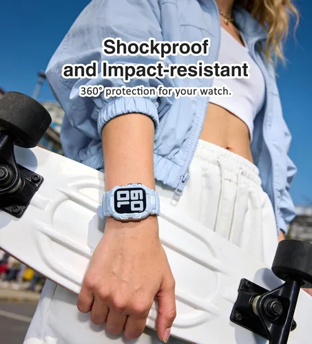 Miniatura 44 de ULTIMAL - Correa resistente con estuche para Apple Watch de 44 mm, correa protectora a prueba de golpes de grado militar para hombres, correa