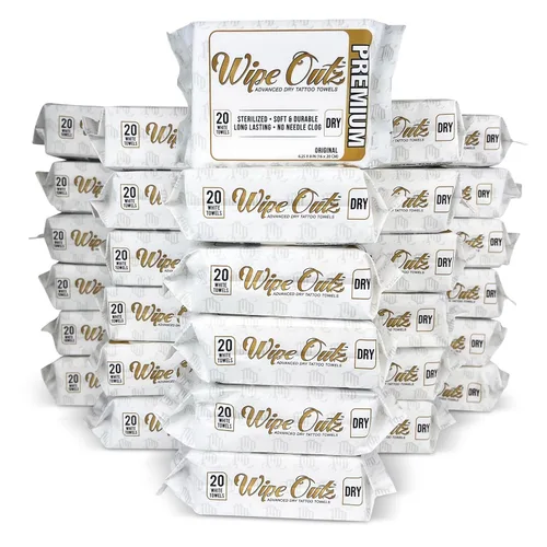Miniatura 8 de Wipe Outz Toallas blancas para tatuajes – Toallitas secas de alta calidad para tatuajes y cuidados posteriores de PMU – Toallitas suaves y Blanco
