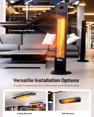 Miniatura 3 de DR. INFRARED HEATER Calentador infrarrojo portátil para interiores y exteriores para patio, garaje, comercial y residencial con control remoto