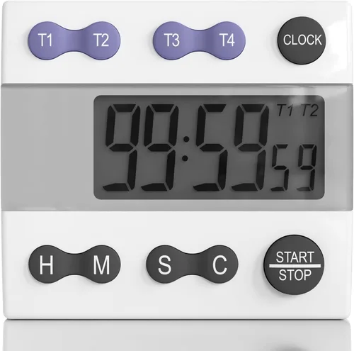 Miniatura 7 de Sper Scientific Temporizador de cocina digital portátil 810015 para cocinar y hornear con alarma fuerte, temporizador de 4 canales, laboratorio