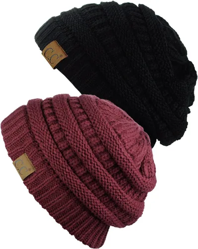 Miniatura 68 de Gorro a la moda de tejido suave abultado, cálido y elástico de C.C