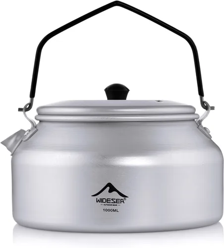 Miniatura 8 de widesea Tetera de aluminio ultraligera portátil de 1L para mochileros, senderismo, camping y picnic