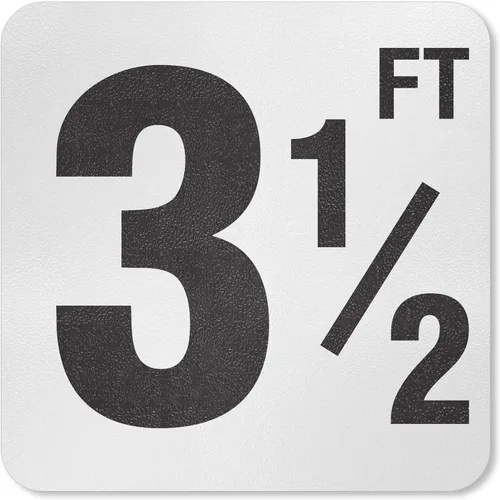 Miniatura 17 de SmartSign Marcador/letrero adhesivo de profundidad de piscina "3 pies", altura de letra de 4 pulgadas, vinilo laminado de 20 mil con superficie