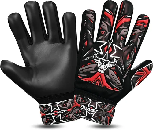 Miniatura 12 de BEAST RAGE Guantes de portero de fútbol, guantes de portero para niños y jóvenes, guantes de portero de fútbol con agarre fuerte, soporte de muñeca