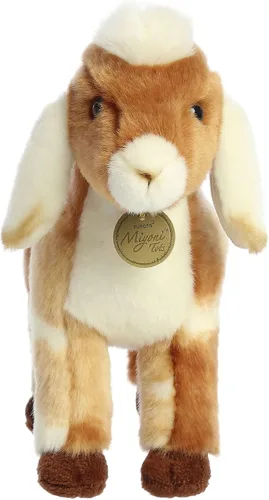 Miniatura 2 de Aurora® - Adorable cabrito nubio de peluche Miyoni®, detalle realista, compañía entrañable, marrón, 11 pulgadas
