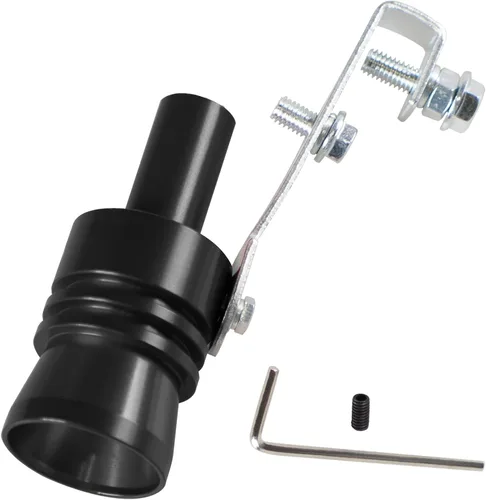 Silbato de tubo de escape universal, negro, simulador de sonido turbo, silenciador de ruido, compatible con motocicleta, camión, autos, moto de