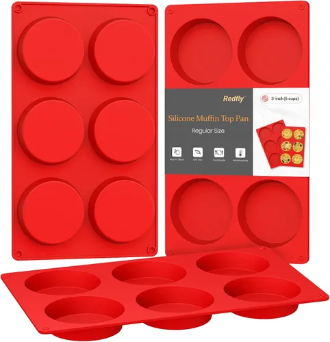Miniatura 10 de Moldes de huevo de silicona Redfly para sándwiches de desayuno 3 piezas, moldes para huevos fritos de 4 pulgadas antiadherentes, moldes