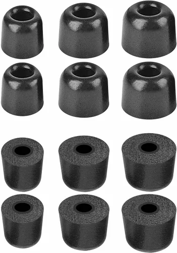 Miniatura 2 de ALXCD Almohadillas de espuma compatibles con auriculares Beats Flex, S/M/L/3 tamaños, 6 pares de almohadillas de espuma viscoelástica suave, Negro